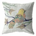 Palacedesigns 16 in. Light Green Sparrow Indoor & Outdoor Zippered Throw Pillow PA3099463